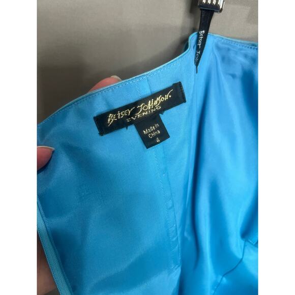 Vintage 90’s Betsey Johnson Evening Strapless Dress Sz 4 Cocktail Blue Mermaid - Picture 15 of 16